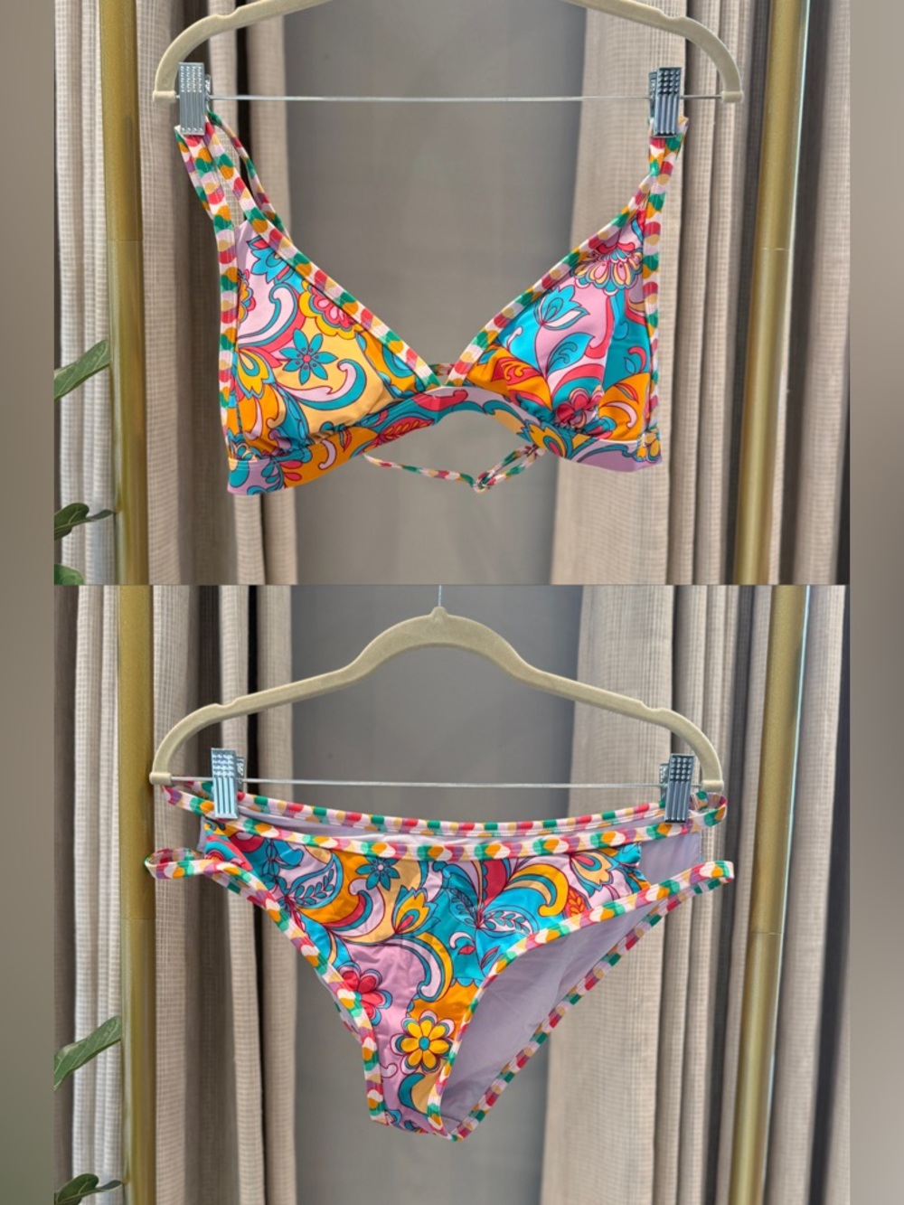 LIKE NEW Vibrant Floral Tie-Back Bikini - Multicolor